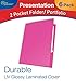 New Generation - PINK - 2 Pocket Presentation Folder / Portfolio 9.25 x 12 Inches Heavy Duty paper UV Glossy Laminated - 6 Folders per Pack in a Display Box