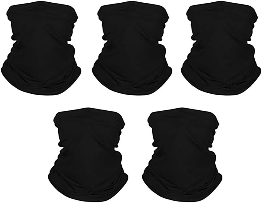Unisex Seamless Outdoor Bandanas 5Pcs Headwear Face Scarf Neck Gaiter Tube Neckerchief for Dust, Sun Protection Riding