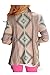 Myobe Women's Aztec Print Drape Open Front Drape Boyfriend Cardigan Sweaters, Green, XL
