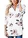 Dokotoo Womens 3 4 Cuffed Sleeve V Neck Floral Print Chiffon Blouse Tops (4 Colors)
