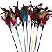 Freedi 4Pcs Cat Toys Artificial Feather Teaser Wand Toy with Bell Pet Funny Exerciser Interactive Play Feather Toys