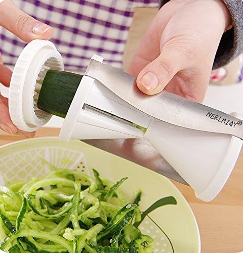 Nerlmiay Yid0003 Best 1 Seller Vegetable Spiralizer Rotate the Hourglass Grater Cut Wire Kitchen Gadgets (White)