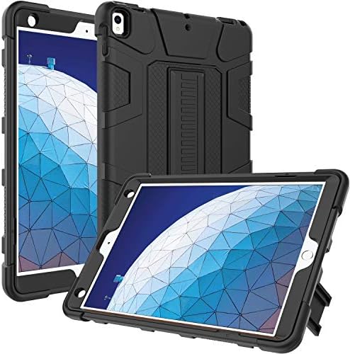 ACKETBOX iPad Case for New iPad Air 3 10.5" 2019/iPad Pro 10.5 2017, Silicone Cover+PC Case Full Body Protective Case with Kickstand for iPad Air (3rd Gen) 10.5" 2019/iPad Pro 10.5 2017(Black)