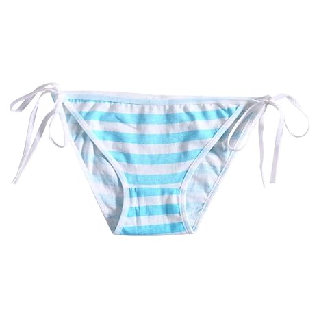 Junlinto Streifen Bandage Höschen Baumwolle Harajuku Cute Sexy Hatsune Miku Unterwäsche Cosplay Blau