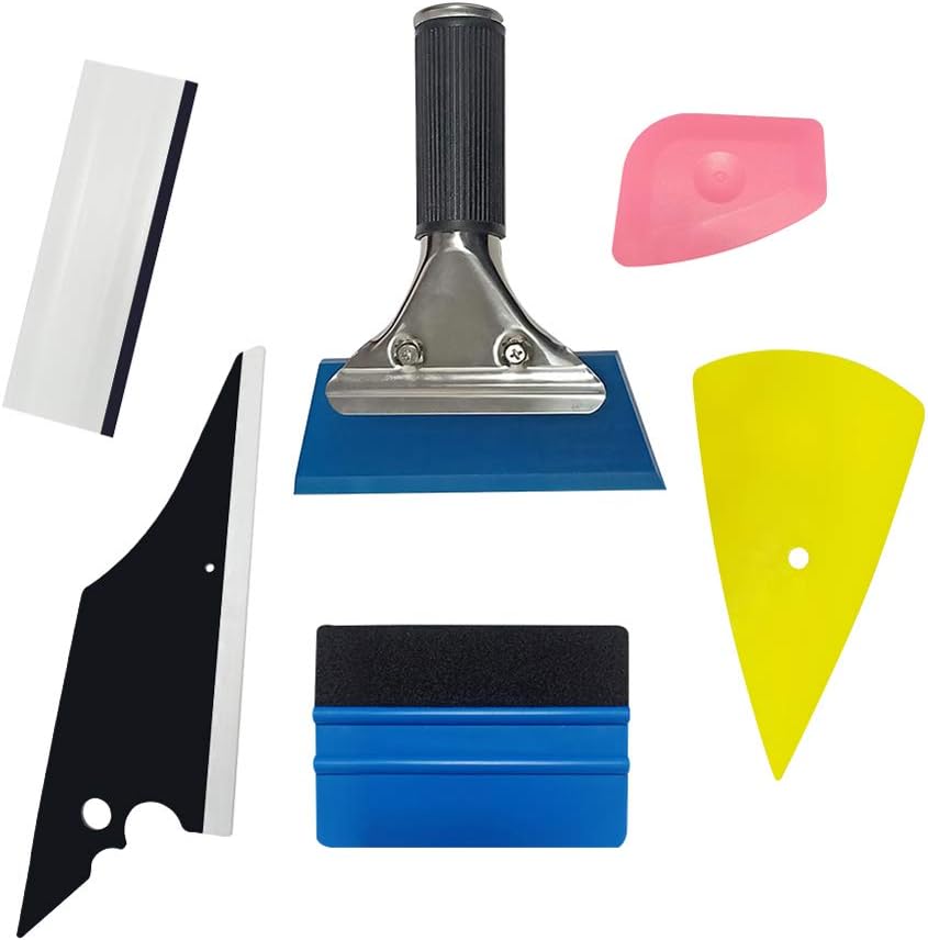 JIMITO 6 PCS Installation Tool Kit for Car Window Wrapping Tint Vinyl Car Squeegee Set Kit