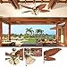 Honeywell Ceiling Fans Royal Palm, 52 Inch Tropical LED Ceiling Fan with Light, Pull Chain, Three Mounting Options, Hand Carved Solid Wood Blades - Model 50504-01 (Aged Brass)