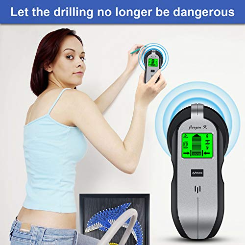 Stud Finder Wall Scanner, JURGEN K Multifunction Wall Detector with Upgrade Sensor, Digital LCD Display & Sound Warning for Center and Edge of Metal, Studs, Joists, Pipes, Live AC Wire Detection
