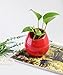 JustNile Set of 2 Ceramic Red Oval Wall Mounted Planters, 3.9 Inch Tall