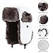 YESURPRISE Trapper Warm Russian Trooper Fur Earflap Winter Skiing Warm Hat Cap Women Men Unisex Windproof Army White