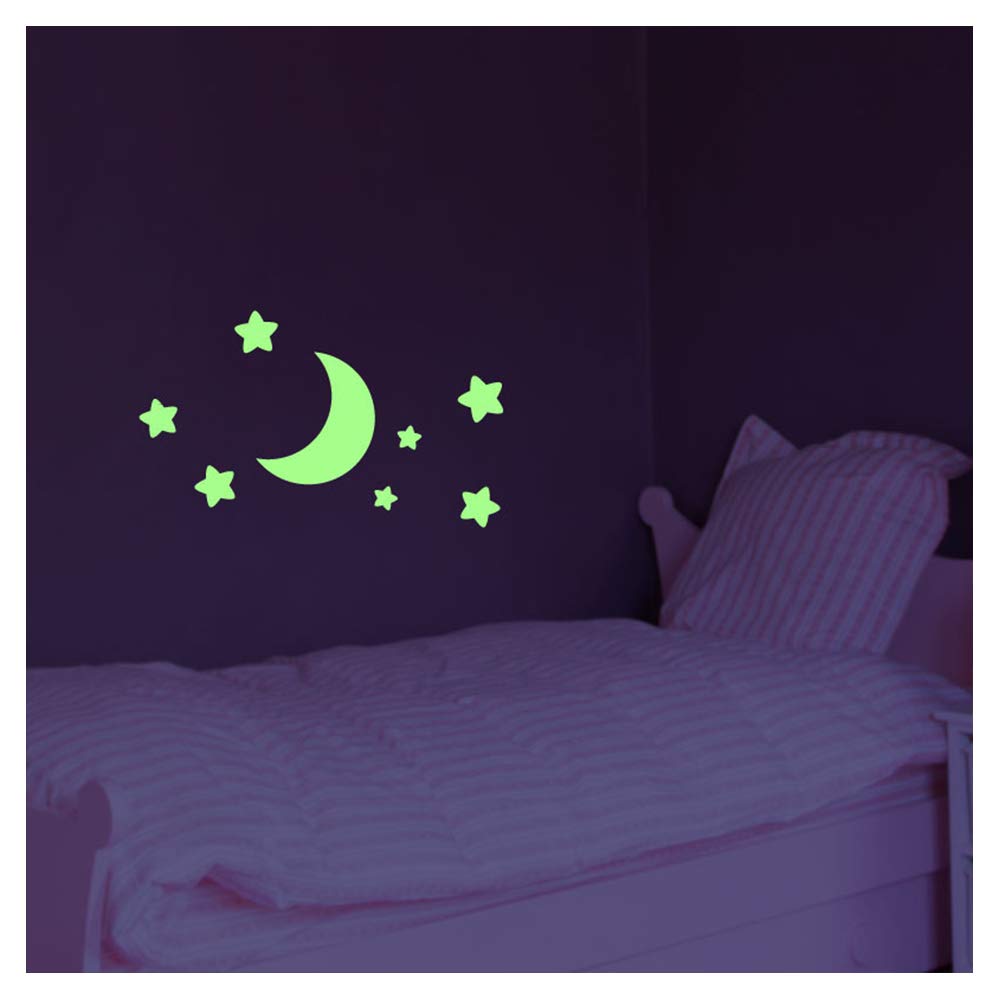 Glow in The Dark Wall Sticker Moon and Stars - 45 x 45cm