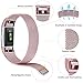 Find-MyWay Compatible with Fitbit Charge 2 Band,Charge 2 Accessories Stainless Steel Bracelet Women Men Wristbands Strap Rose Gold Silver Compatible for Charge 2 Fitness Tracker