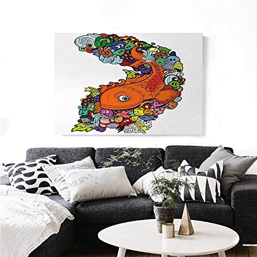 homehot Fish Canvas Wall Art for Bedroom Home Decorations Bi