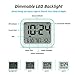 KUCOOLE Small Digital Cordless Battery Operated Alarm Clock, Best Travel Alarm Clock with Indoor Thermometer and Hygrometer, Dual Smart Alarm Clock for Kids, Teens, Bedrooms, Kitchen, Office - Cyan