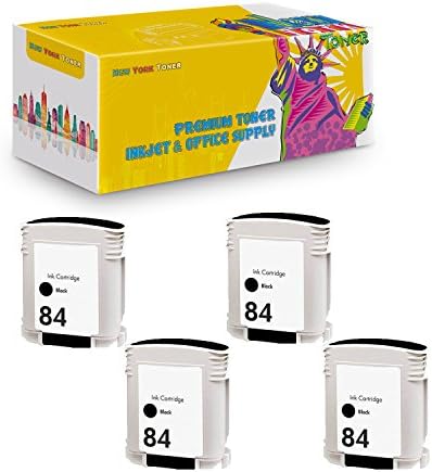 New York TonerTM New Compatible 4 Pack C5016A HP 84 High Yield Inkjet For HP Designjet 10PS | 20PS | 50PS . -- Black