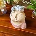ART & ARTIFACT Cat Lady Sculpture - Primitive Kitschy Woman with Kitty on Head Figurine