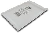 Jiffy 100 White Airkraft Postal Bags Bubble-Lined Peel and Seal Size 1 AK1
