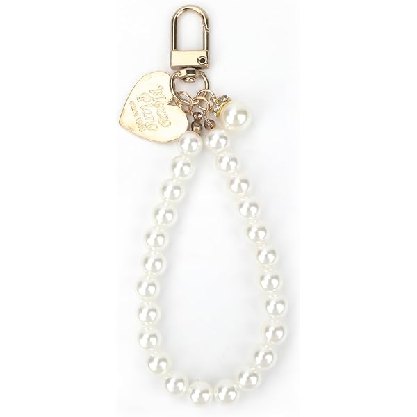 ZAGQIG 5-Piece Flower Keychain Set – Pearl Heart & Flower Pendant Wristlet Keychains, White & Pink