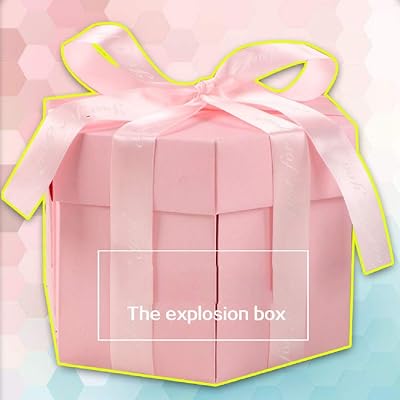 Explosion Box DIY Surprise Love Gift Explosion for Valentines Day Anniversary Scrapbook DIY Photo Album Birthday Gift BluePink Pink