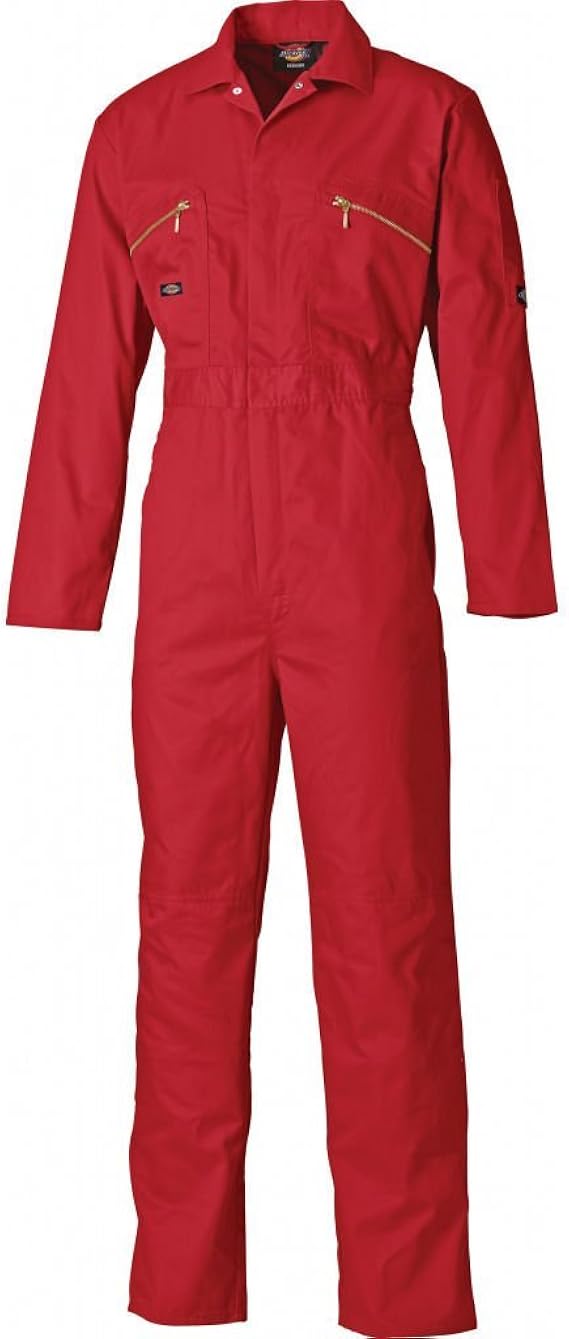 Dickies WD4839 Redhawk Overall with Zip Front Coverall Red Boiler Suit