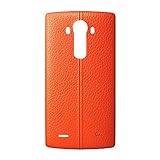 LG Leather Replacement Battery Rear Back Door Cover Case For LG G4, H815, H811, H810, VS986, VS999, US991, F500, LS991 -  Orange Leather