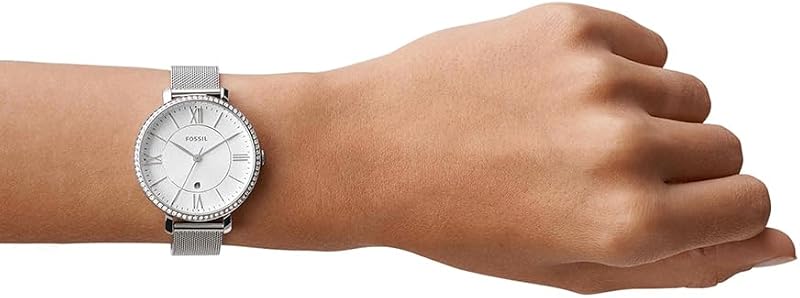 Jacqueline Montre pour femmes, mouvement à quartz avec bracelet en acier inoxydable et cuir