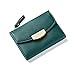 Slim Wallet For Women Ladies Leather Purse Pocket Mini Compact Card Houlder Bifold Pouch with Coin Zipper Pocket Darkgreen