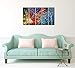 Wieco Art Colorful Abstract Heart Oil Paintings on Canvas Wall Art Ready to Hang for Living Room Bedroom Home Office Decorations Modern 5 Panel 100% Hand Painted Stretched and Framed Artwork