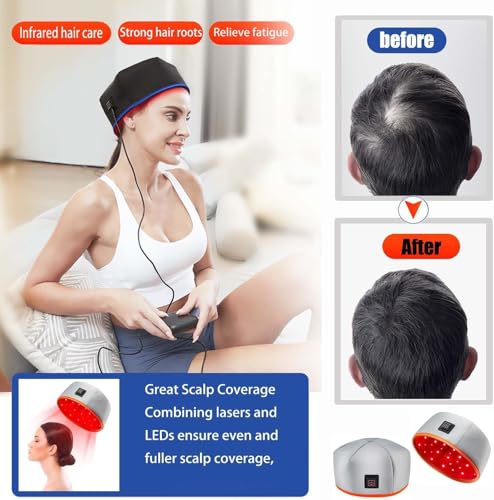 LBOYLOVE® Hair Growth Cap, Red Light Therapy for Hair, Hair care High Frequency Wand Hair Growth, Hair Grow Hair Regrowth for Men and Women