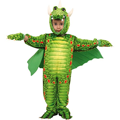 small foot Kinderkostüm Drache, inkl. Masken-Kapuze, Handschuhen und Schwanz, Kleidergröße 80-86, Dragon 5636, mehrfarbig, Einheitsgröße – Bild 3