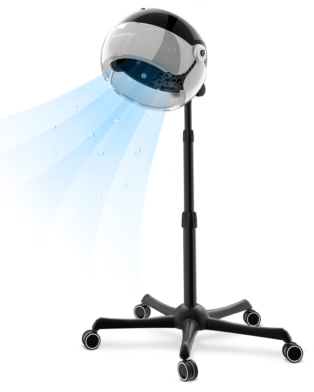 Photo 1 of **PARTS ONLY**COLLIFORD Ionic Hooded Hair Dryer, 1875W Professional Height Adjustable Standing Hair Dryer Bonnet with 3 Temperature Settings, Portable Salon Dryer with Rolling Wheels for Home & Hairstylist