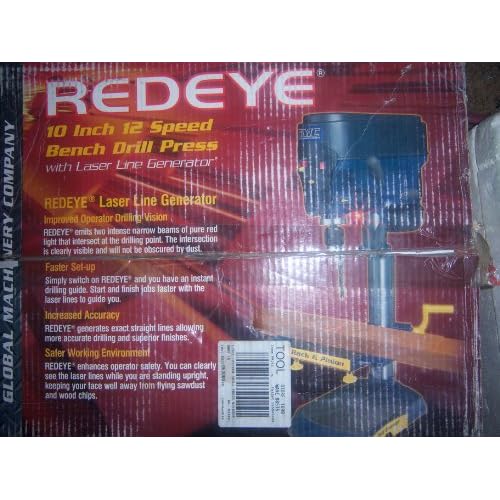 GMC Redeye 10/12 Speed Bench Drill Press with Laser Line Generator on