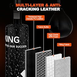 Punching Bag with Stand 5 in 1 Adjustable Height