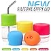 5-Pack Silicone Sippy Straw Cup Lids for Toddlers & Babies, Spill-Proof Design - Stretches to Fit Tumblers, Yeti Rambler, Mason Jars, Cups & Mugs