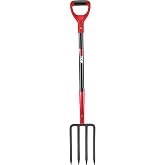HANTOP 4-Tine Forged Garden Fork Digging Forks with Fiberglass Handle 43 in | Heavy Duty,For Gardening, For Hay, For Digging Potatoes,Pitchfork