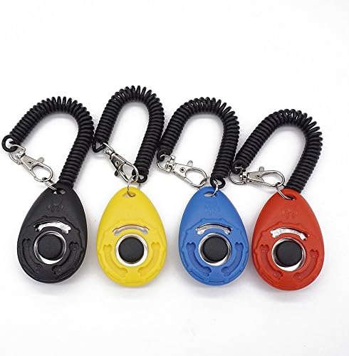 4 Pack Dog Clicker Training Tool with Wrist Strap, Loud and Clear Dog Clickers for Indoors and Outdoors Training, Easy Clicking Button