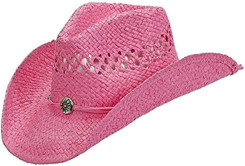 Shapeable Straw Country Cowboy Hat (Pink)