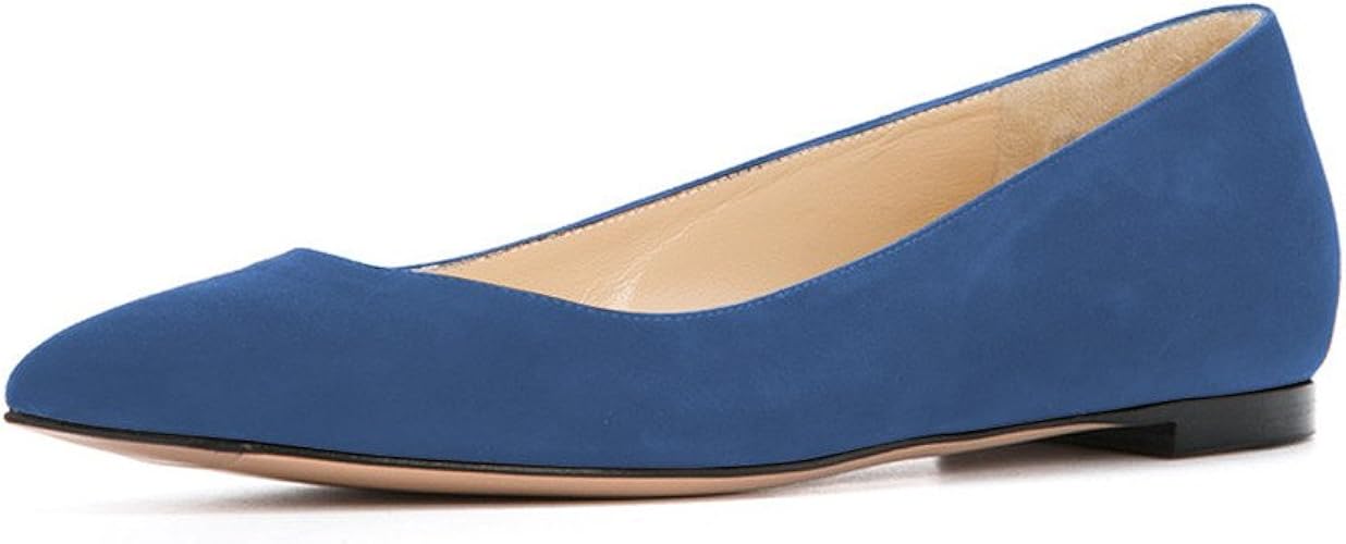 blue suede flats
