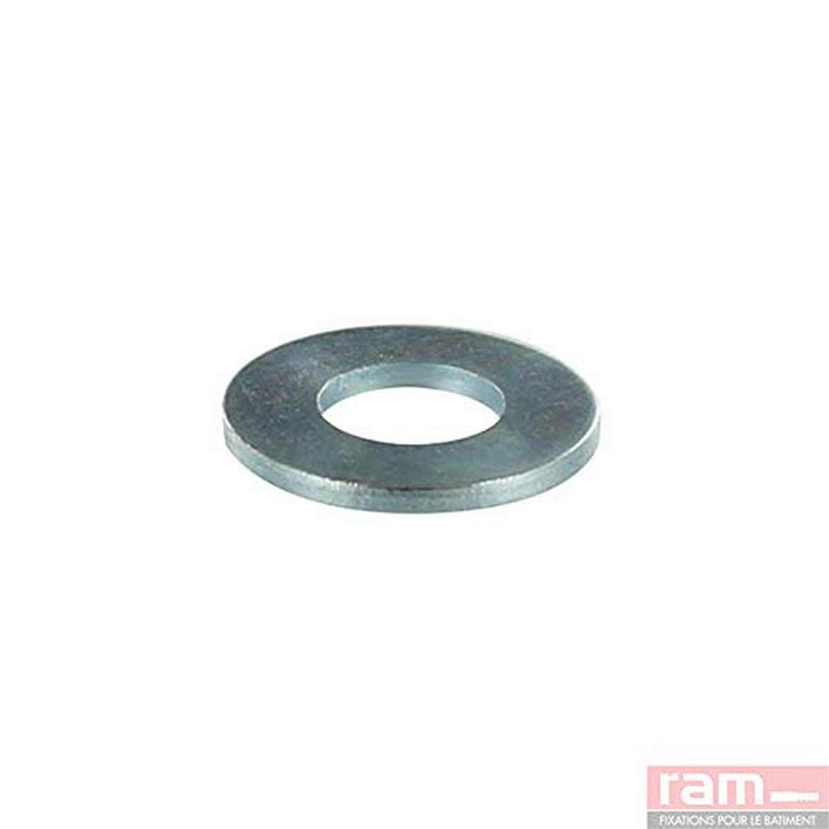 Pack of 100 Galvanised Steel Washers - Thickness: 1.0 mm, Thickness: 6 mm x 16 mm, Grey