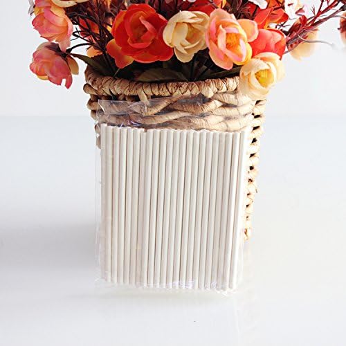 YEST 100pcs/lot 4"(10cm) Cake Pop Sucker Paper Sticks Lollipop Candy Lolly Sturdy Fun Food Safe 4" Lollipop Sticks Count of 100 (White)