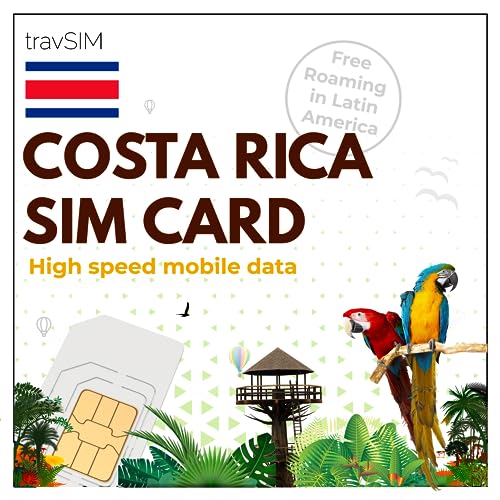 travSIM Costa Rica SIM Card | 12GB Mobile Data at 4G/5G speeds | Free Roaming in El Salvador, Guatemala, Nicaragua & Panama | Plan on Costa Rica SIM Card is Valid for 30 Days
