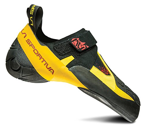 La Sportiva Skwama Rock Climbing Shoe, Black/Yellow, 44 M EU