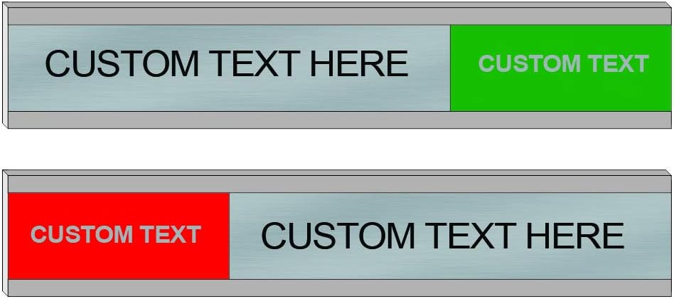 Customizable Quality Satin-Aluminum Slider Nameplates and Signs - 6x1 - Made in the USA (Red/Green)