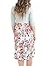 HOTAPEI Women's Casual 3 4 Sleeve Floral Round Neck Casual Flared Midi Dress