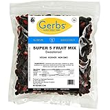 Gerbs Super 5 Dried Fruit Mix, 2 LBS. - Top 14 Food Allergy Free & NON GMO - Unsulfured & Preservative Free - Blueberries, Cranberries, Goji Berries, Cherries & Raisins