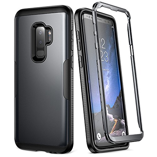 Galaxy s9+ plus case, youmaker metallic black full body heavy dut…