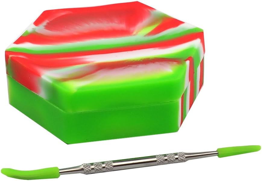 YHSWE Large Hexagon 110ml Silicone Non-stick Concentrate Storage Container 1 Piece Red/Green/White