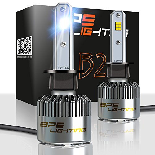 BPS LIGHTING B2 LED Headlight Bulbs Conversion Kit - H1 80W 12000 Lumen 6000K 6500K - Cool White - Super Bright - Car and Truck High or Low Beam - All-in One - Plug and Play