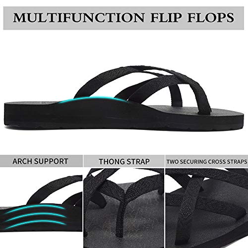 Women's Flip Flops Arch Support Yoga Mat Insole Sandal Casual Slipper Outdoor and Indoor