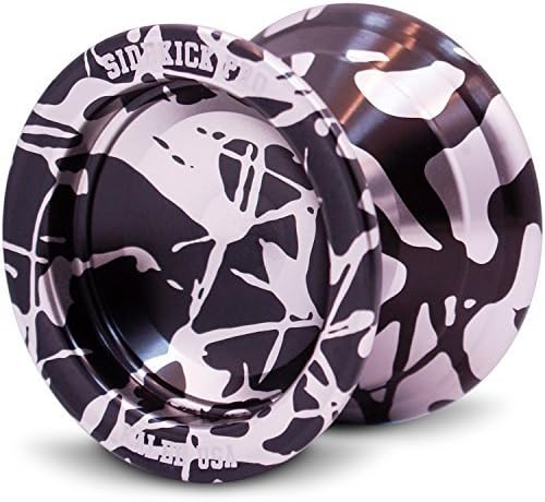 Silver &amp; Black Splashes Responsive Yo-Yo Professional Sidekick Pro YoYo by Sidekick Yoyo