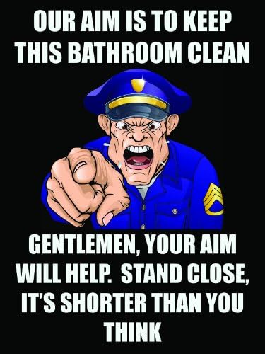 Bathroom Sign Restroom Sign Public Restroom Sign Funny Bathroom Sign 9x12 (BATHROOMYELL5)